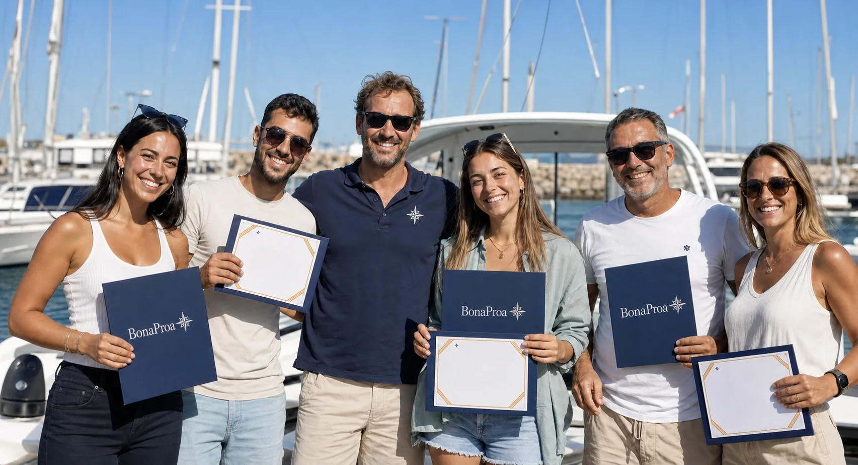 Alumnos de BonaProa tras completar la Licencia de Navegación